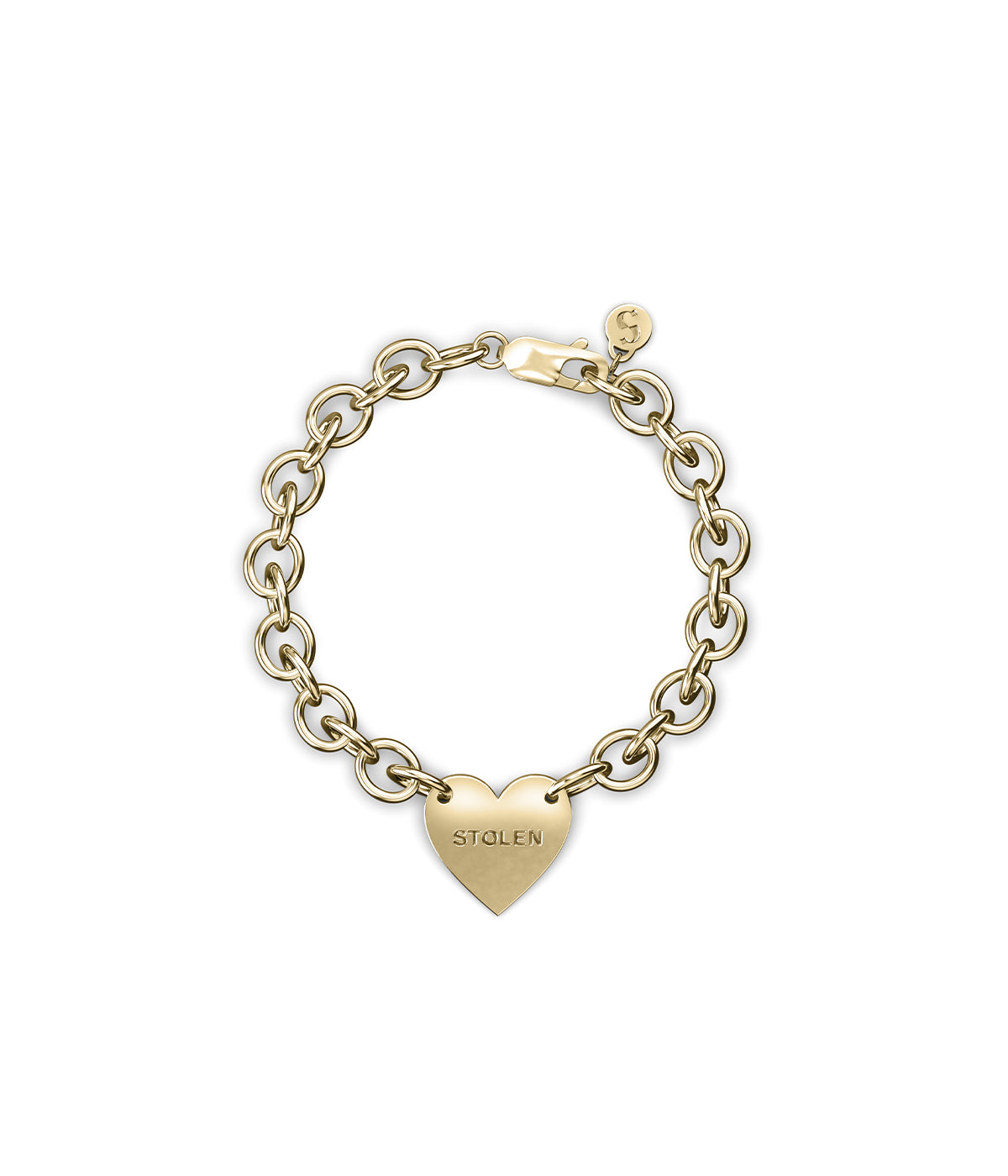 Stolen Girlfriends Club - 9k Solid Gold Heart Chain Bracelet 20.5cm