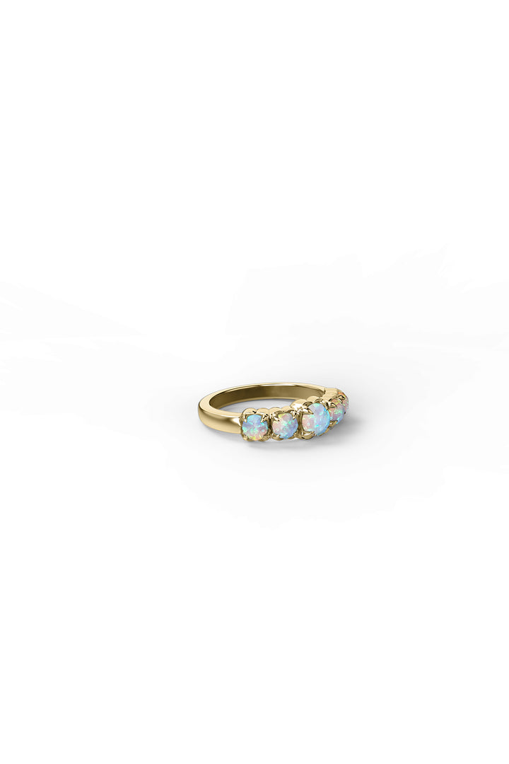HALO CLUSTER RING BELLO OPAL - GOLD PLATED