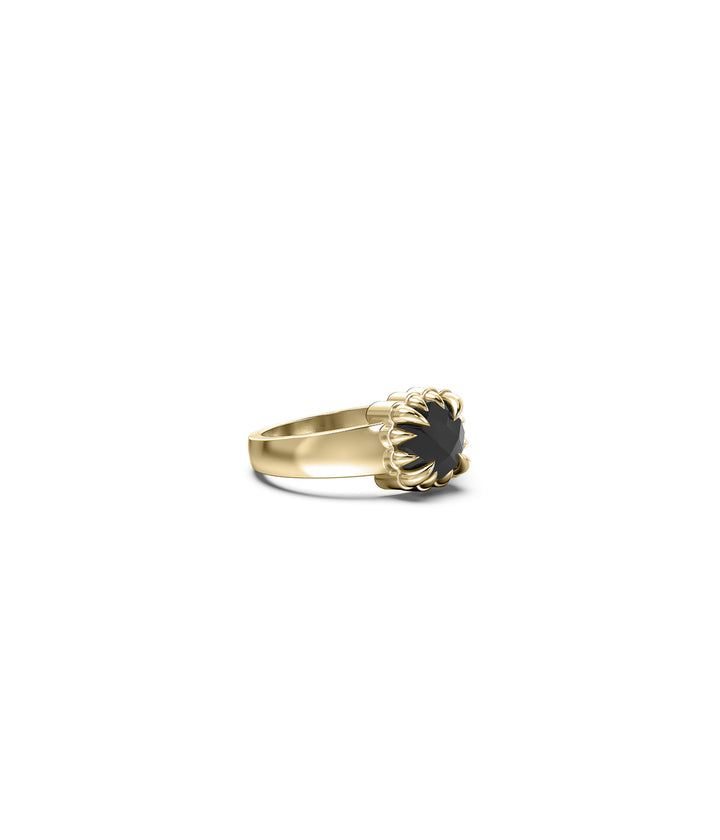 BABY CLAW RING ONYX - GOLD VERMEIL