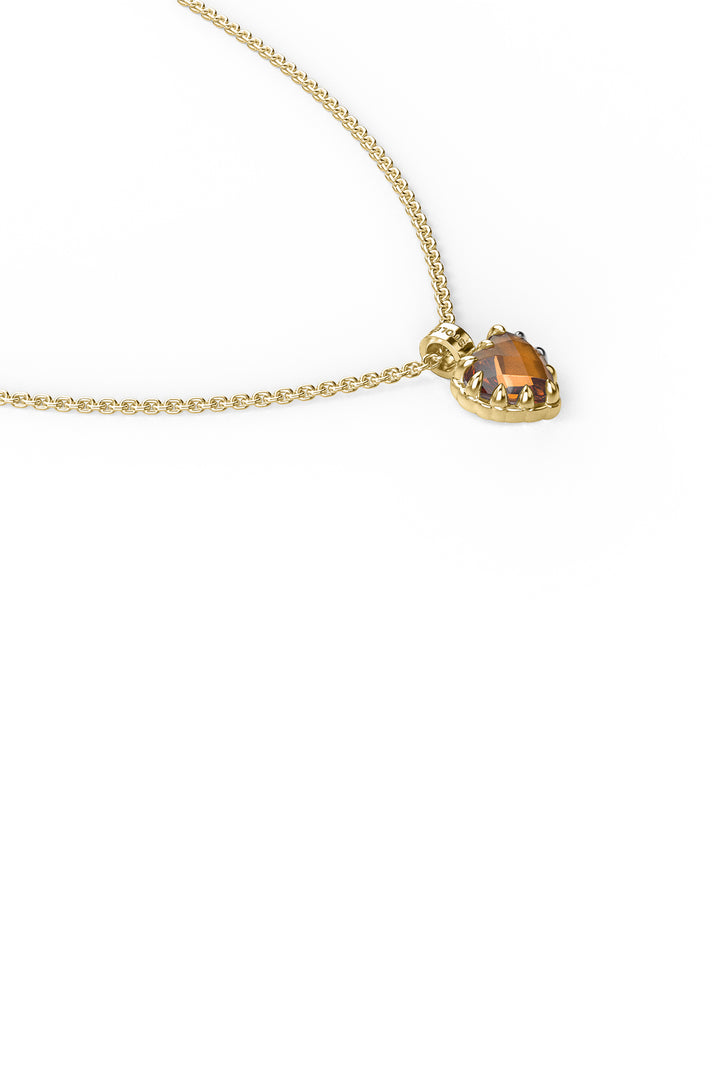 LOVE CLAW NECKLACE CITRINE - GOLD PLATED