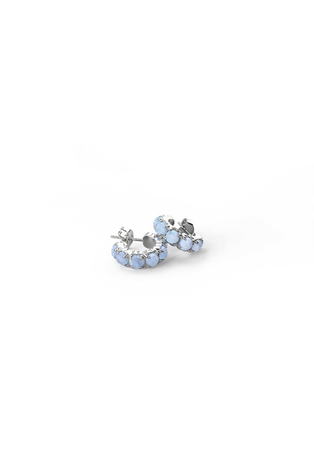 HALO CLUSTER EARRING BLUE LACE AGATE