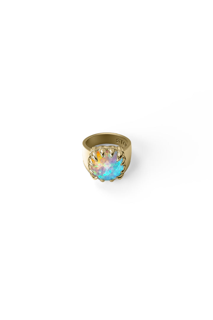 CLAW RING BELLO OPAL - GOLD PLATED