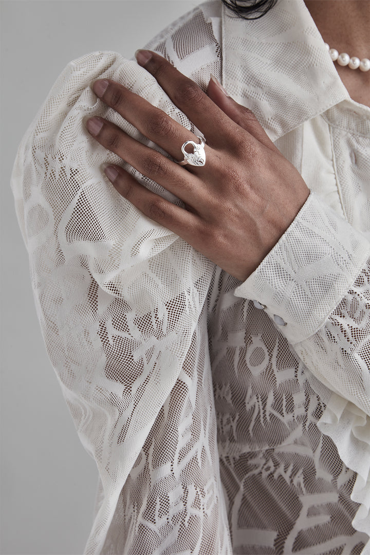 FRACTURED HEART RING