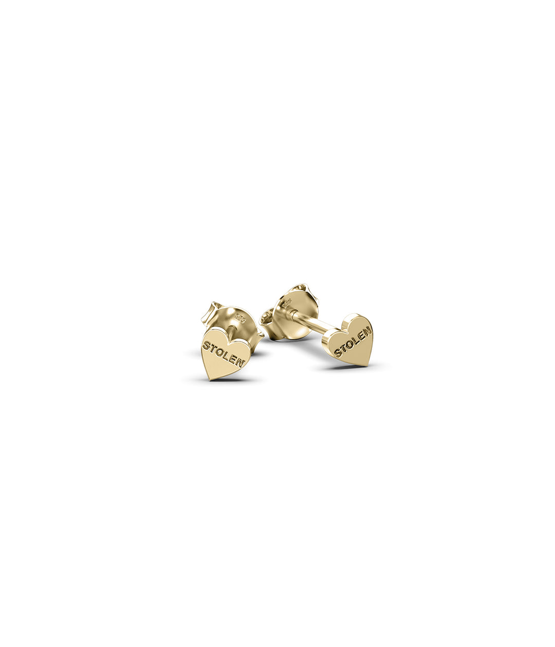 TINY STOLEN HEART EARRINGS - GOLD PLATED