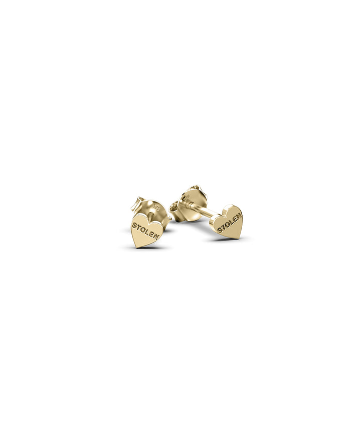 TINY STOLEN HEART EARRINGS - GOLD PLATED