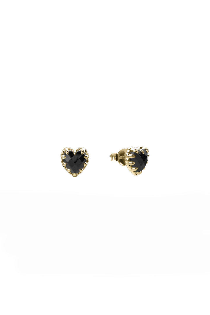 ORIGINAL SETTING- LOVE CLAW EARRINGS ONYX - 18K GOLD PLATED