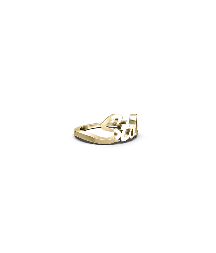 STOLEN SCRIPT RING - GOLD PLATED