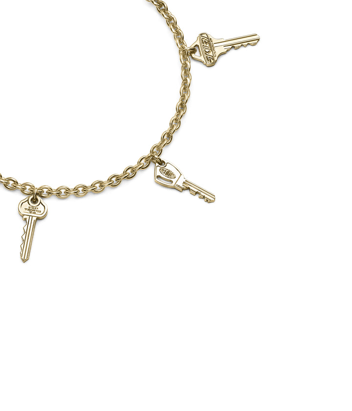MINI KEY CHARM BRACELET - GOLD PLATED