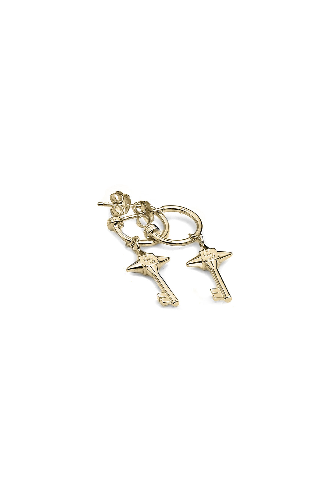 LOVE KEY ANCHOR EARRINGS GOLD PLATED