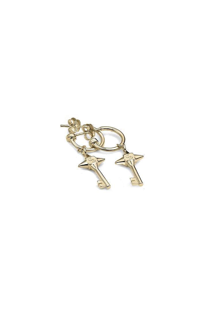 LOVE KEY ANCHOR EARRINGS GOLD PLATED