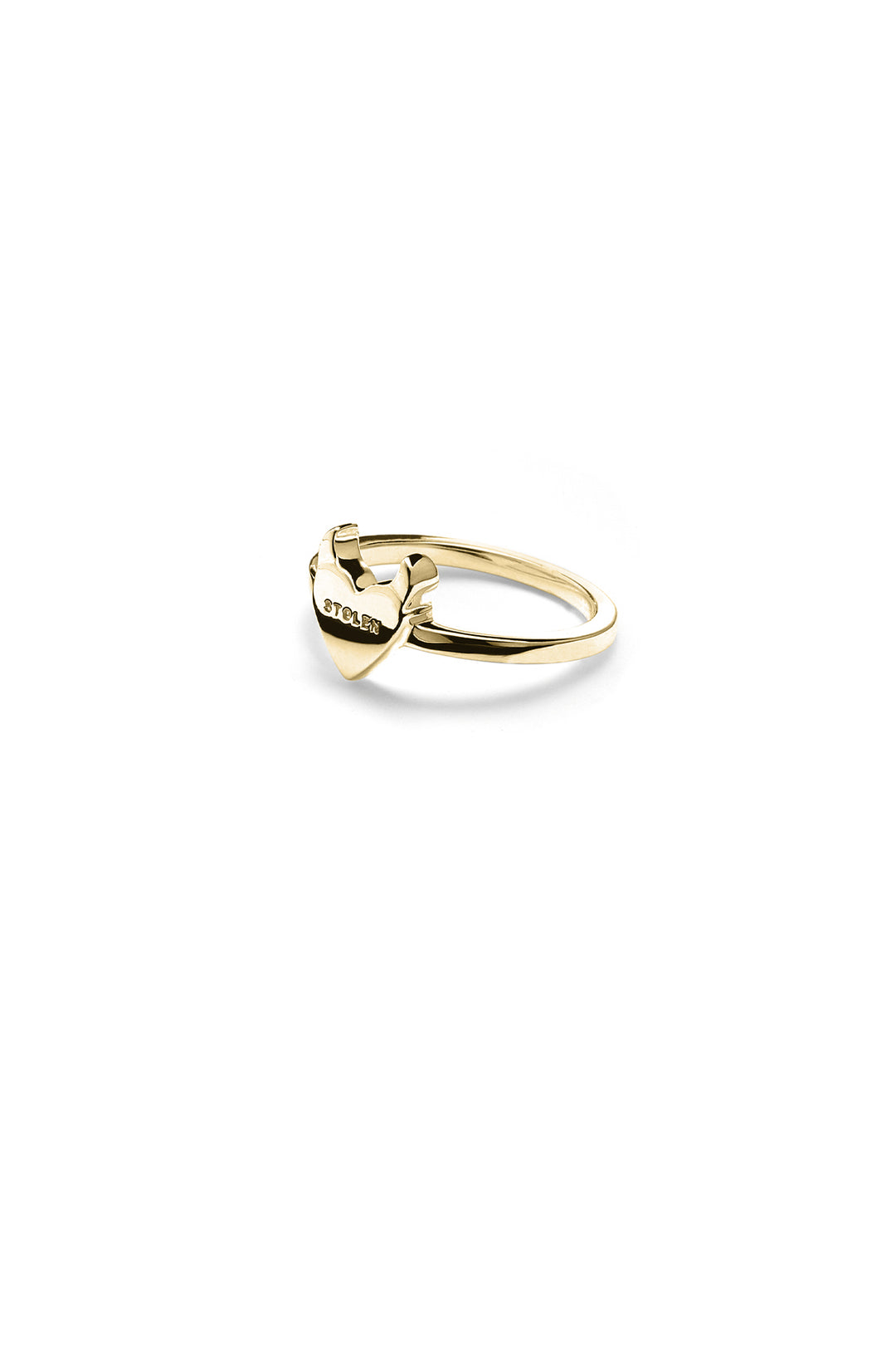 SINISTER HEART RING - GOLD PLATED