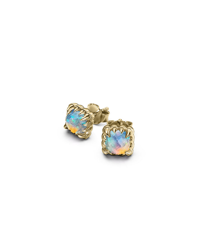 BABY CLAW STUDS BELLO OPAL - GOLD PLATED