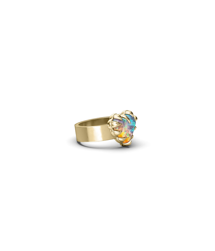 LOVE CLAW RING BELLO OPAL - GOLD VERMEIL