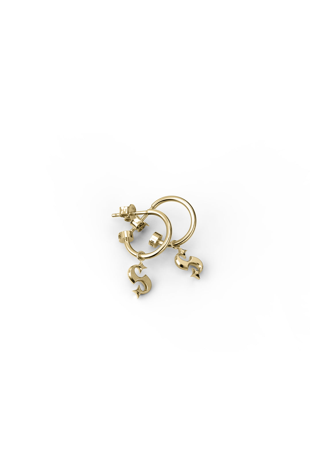 HIDDEN HEART ANCHOR SLEEPERS - GOLD PLATED