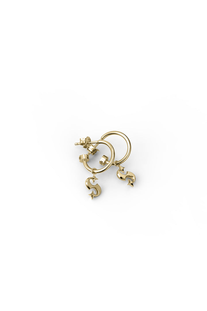 HIDDEN HEART ANCHOR SLEEPERS - GOLD PLATED