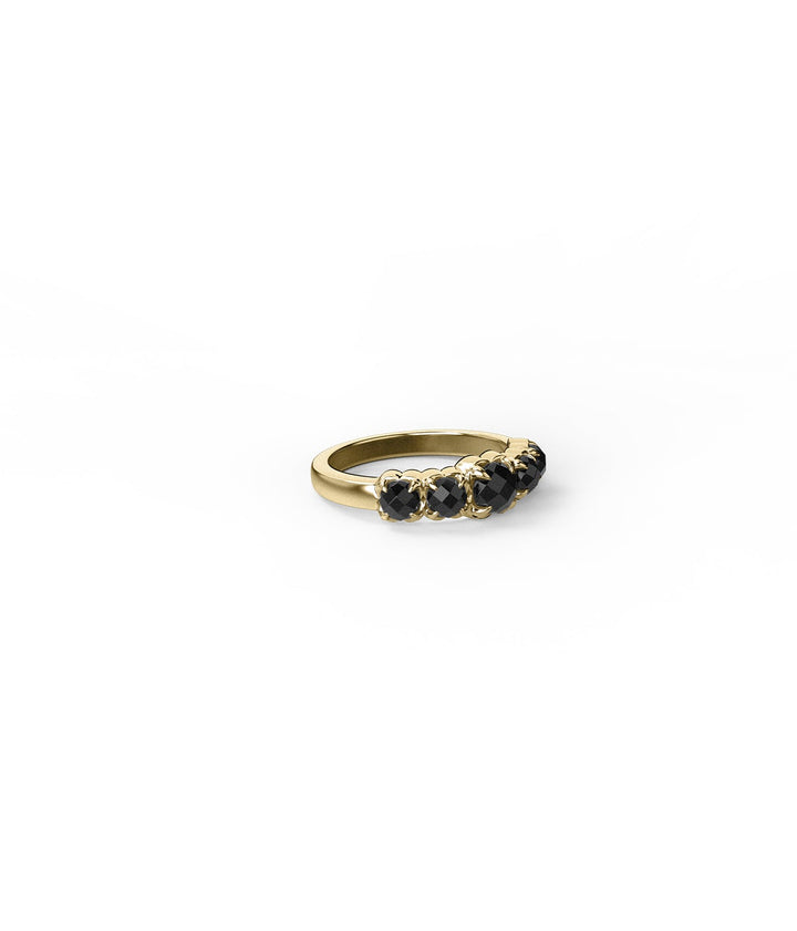 ORIGINAL SETTING - HALO CLUSTER RING ONYX - 18K GOLD VERMEIL