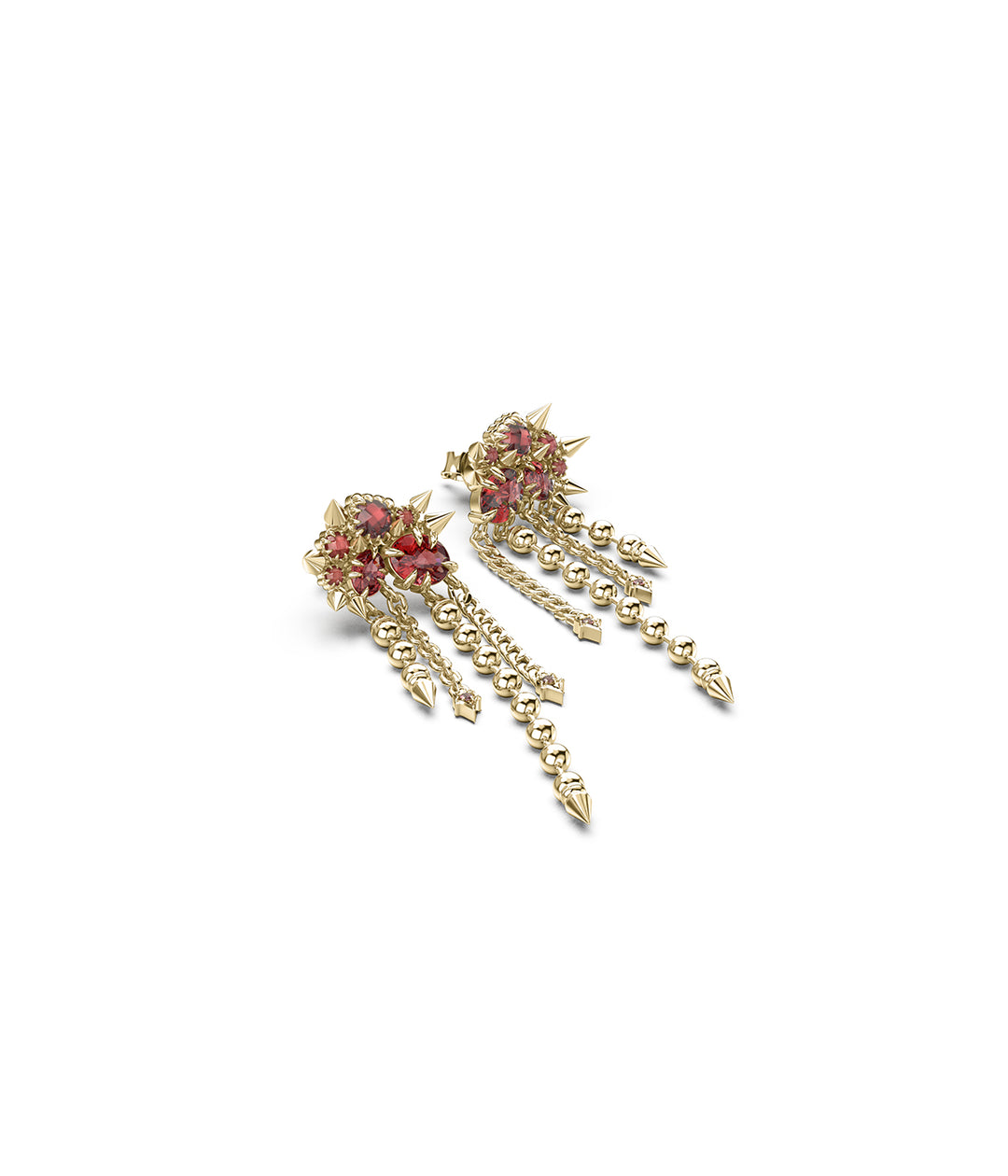 REGAL RUIN CASCADE EARRINGS GARNET - GOLD PLATED