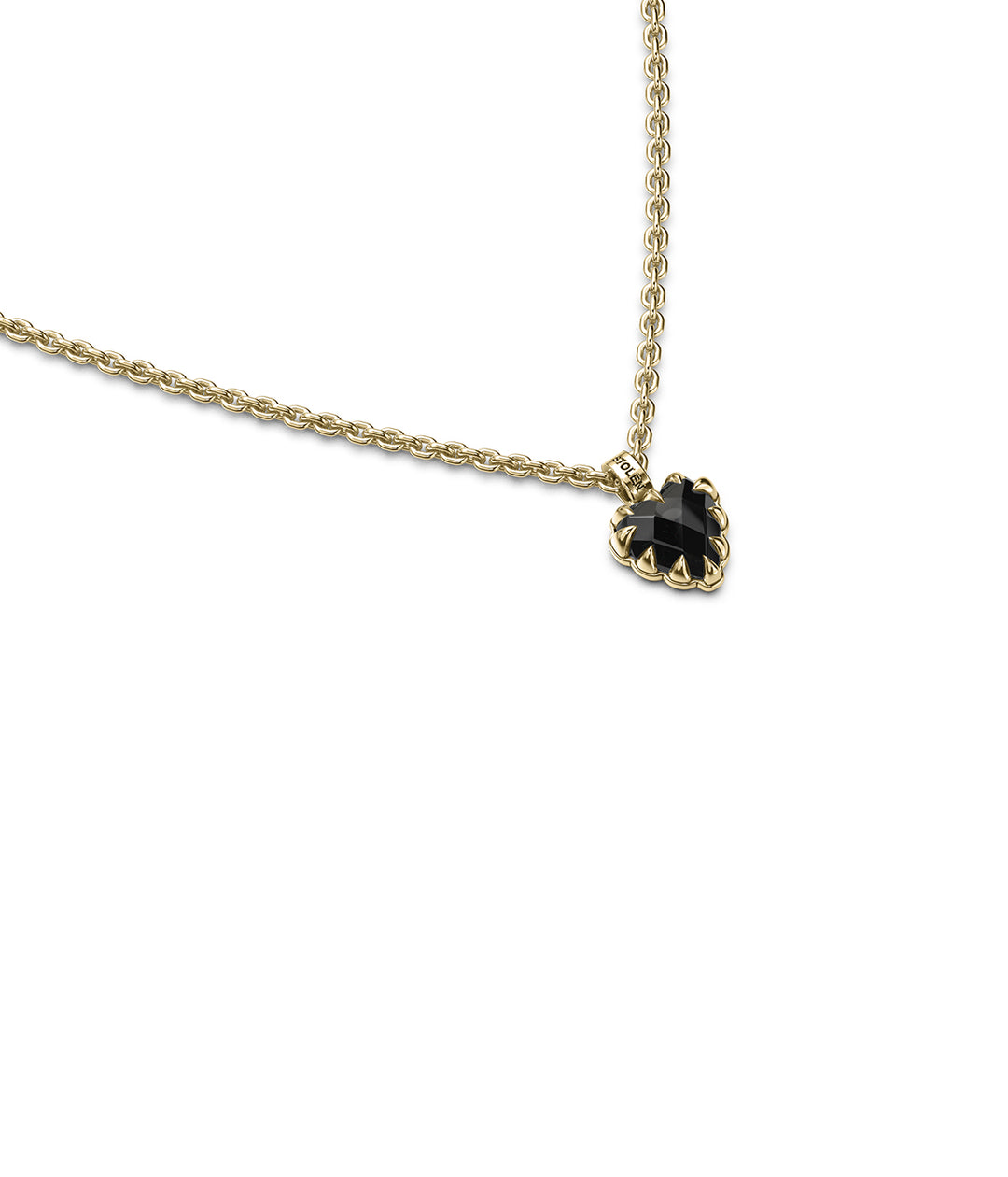 MINI LOVE CLAW NECKLACE ONYX GOLD PLATED