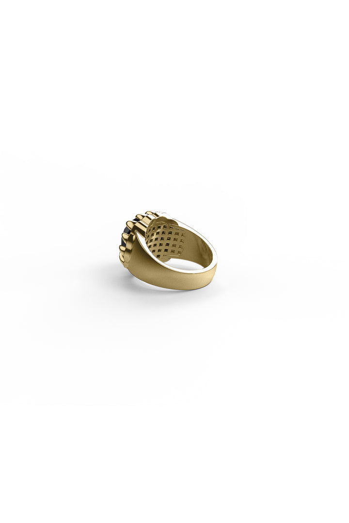 ORIGINAL SETTING - CLAW RING ONYX - 18K GOLD VERMEIL
