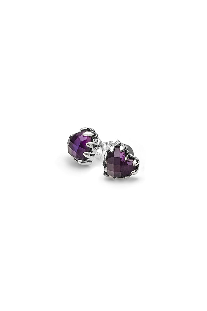 LOVE CLAW EARRINGS DARK AMETHYST