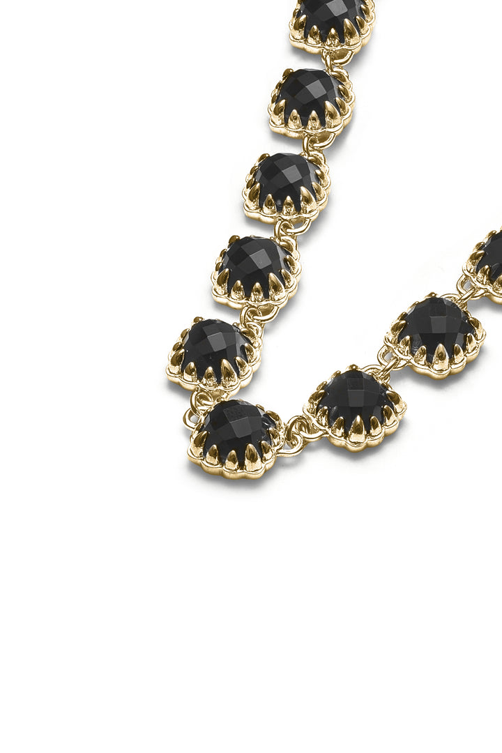 LOVE CLAW ETERNITY NECKLACE GOLD PLATED ONYX