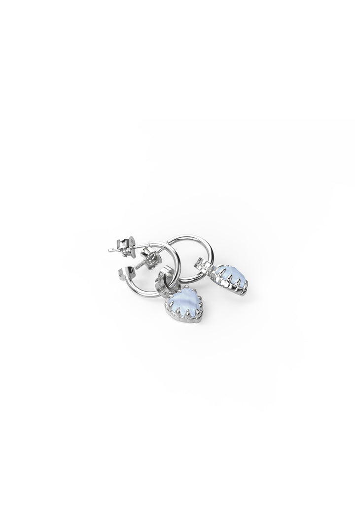 LOVE ANCHOR EARRING BLUE LACE AGATE
