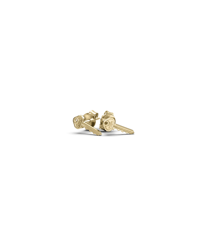 MINI KEY STUD EARRINGS - GOLD PLATED