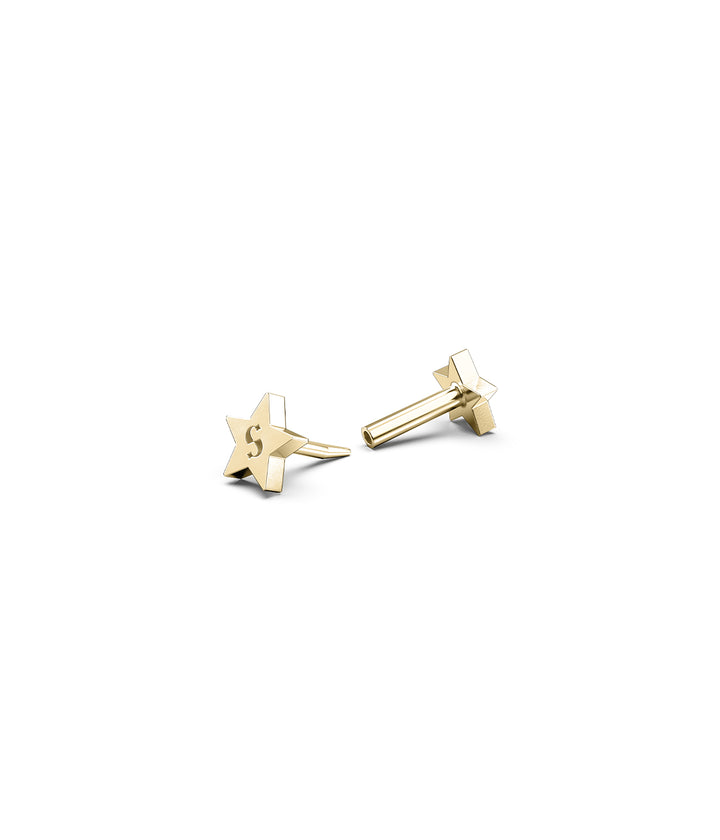 STOLEN STAR FLAT BACK EARRING - SINGLE - 9K YELLOW GOLD