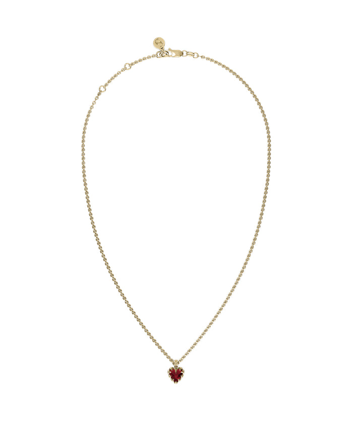MINI LOVE CLAW NECKLACE GARNET - GOLD PLATED