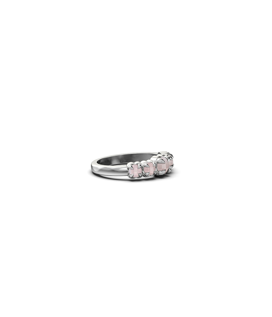 HALO CLUSTER RING ROSE QUARTZ