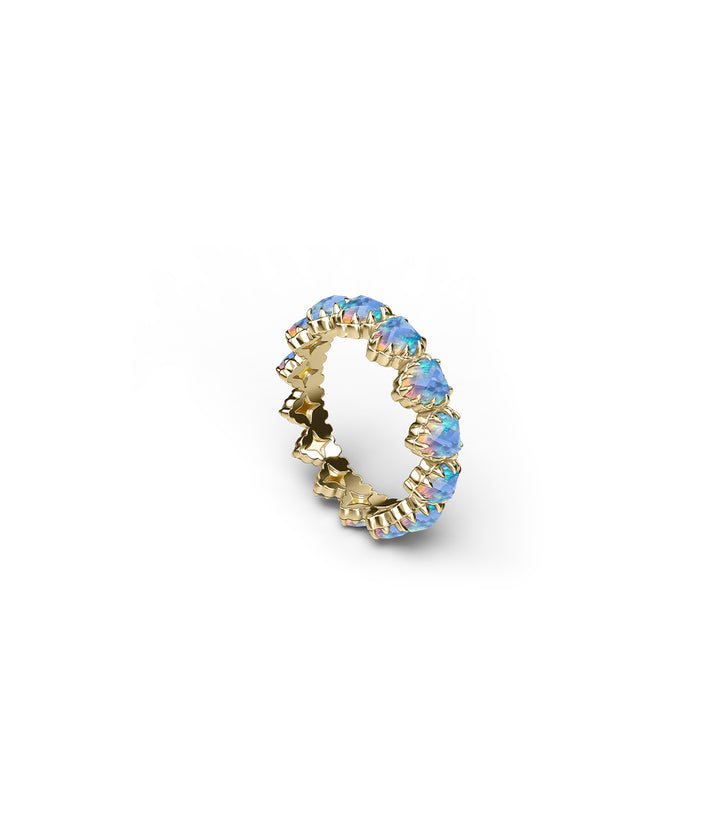 LOVE CLAW ETERNITY RING BELLO OPAL - GOLD VEMEIL