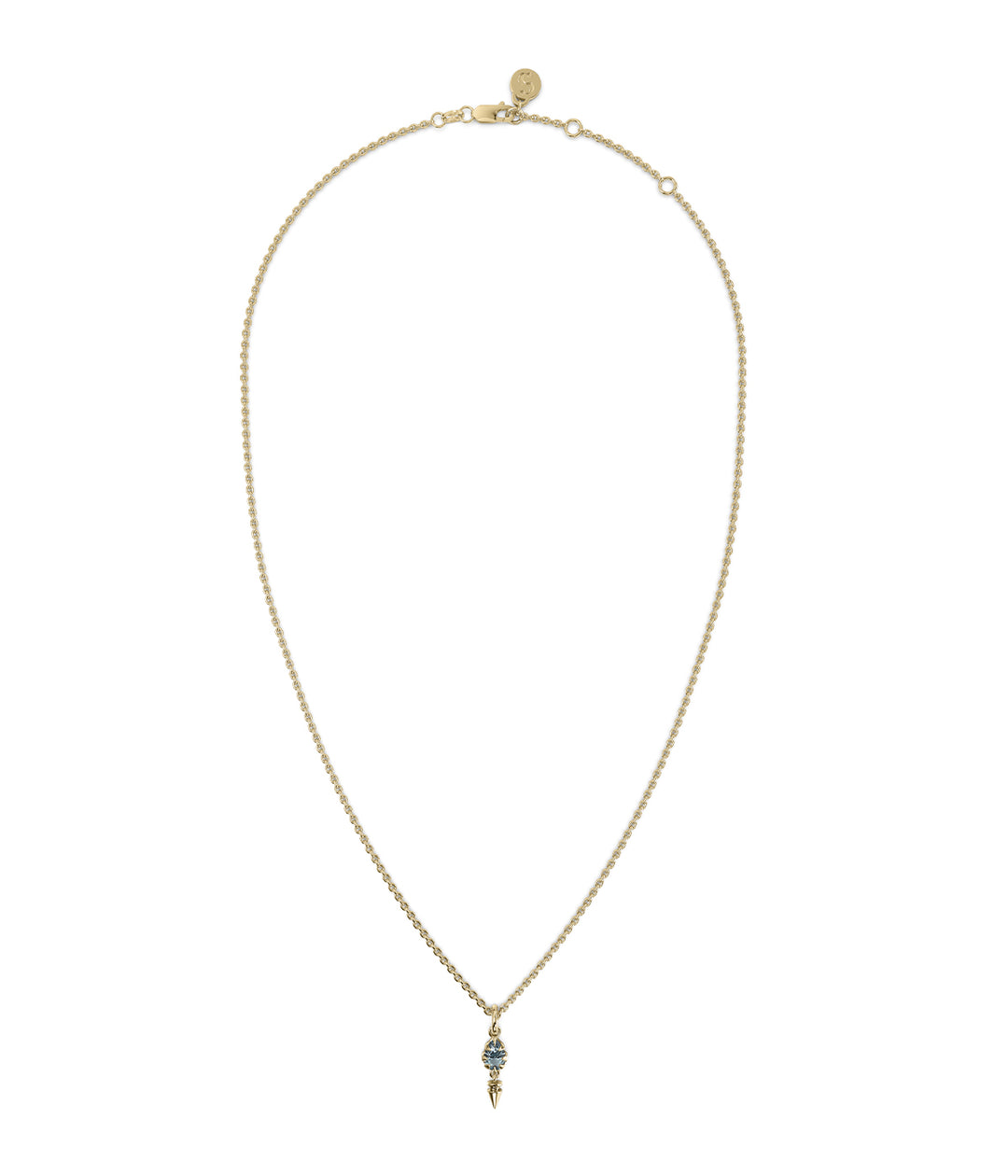 PRECIOUS PUNK DROPLET NECKLACE - SKY BLUE TOPAZ - 18K GOLD PLATED
