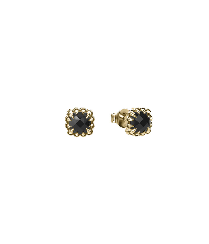 MINI CLAW STUDS ONYX GOLD PLATED
