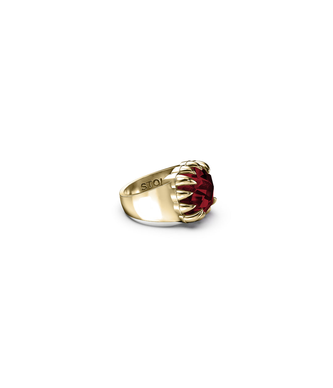 CLAW RING GARNET - GOLD VERMEIL