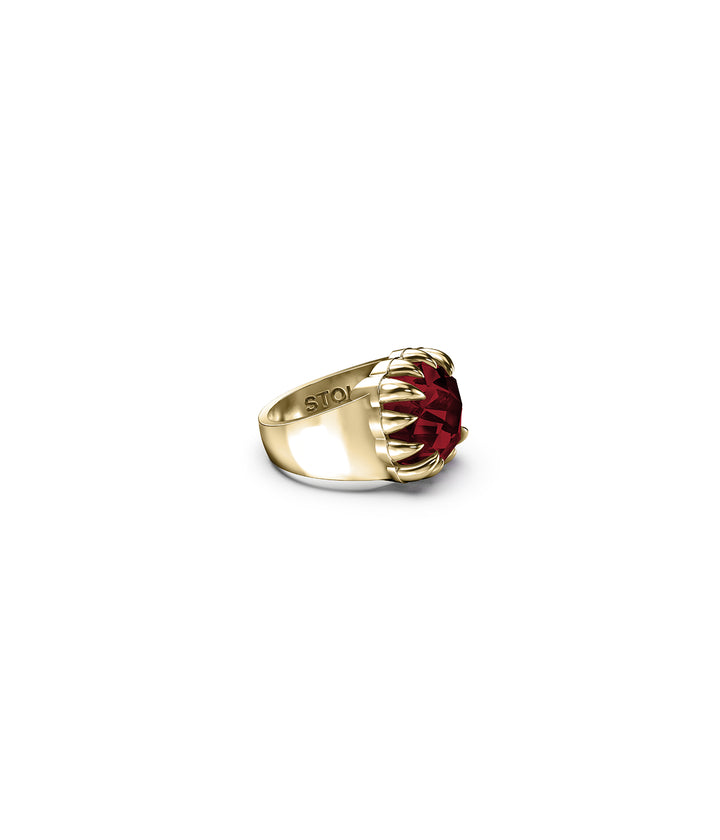 CLAW RING GARNET - GOLD VERMEIL