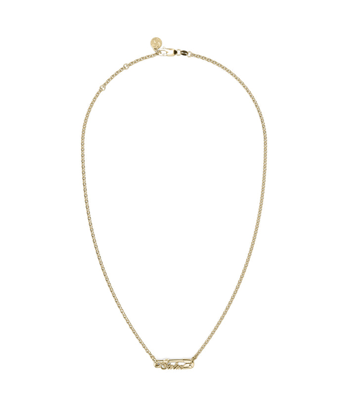 SCRIPTED PIN NECKLACE - GOLD PLATED