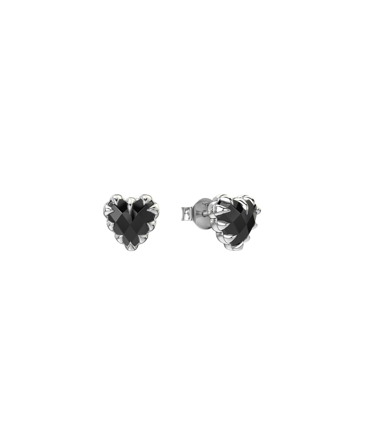 STOLEN GIRLFRIENDS CLUB LOVE CLAW EARRINGS ONYX & STERLING SILVER
