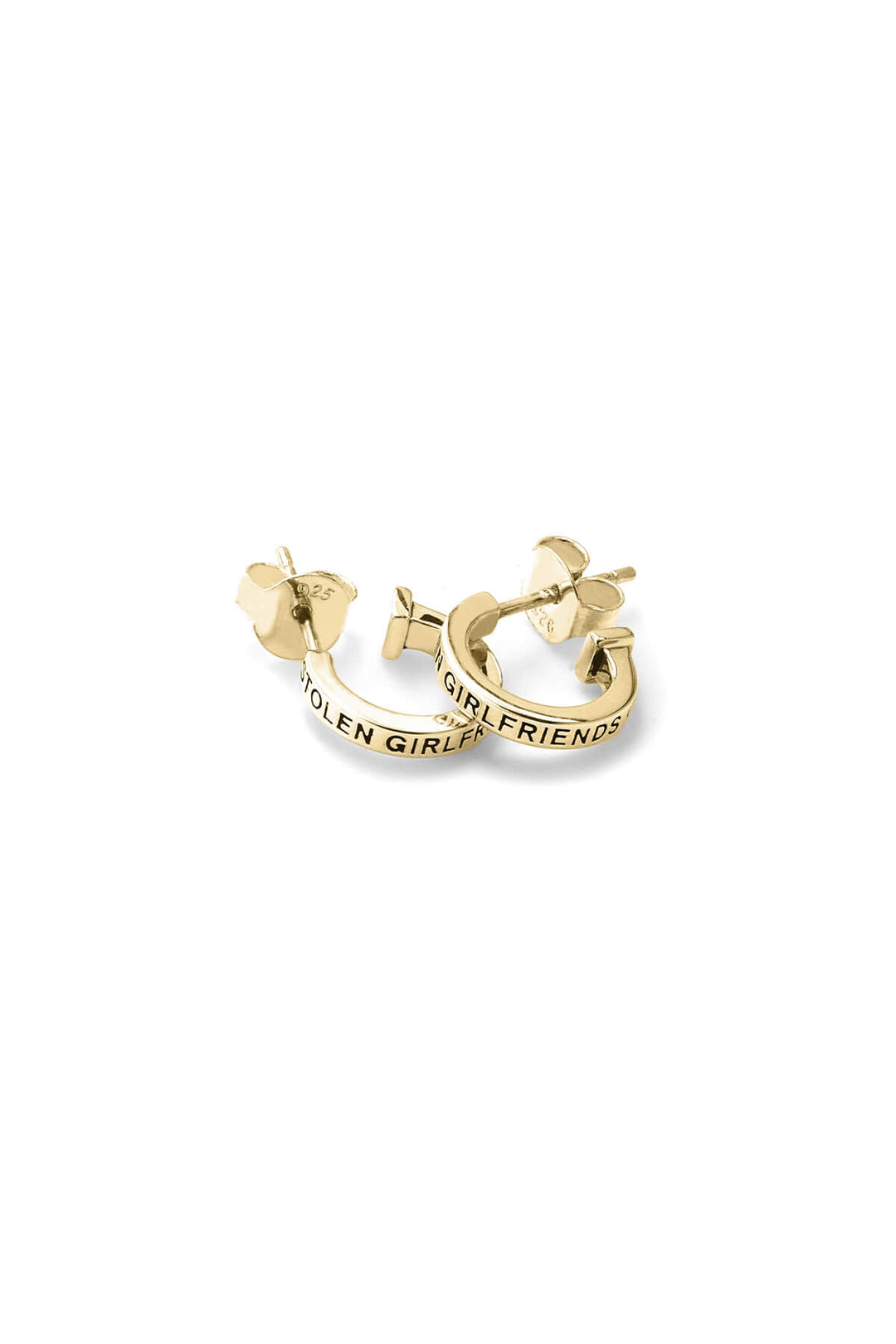 CLEAN LOGO HOOP EARRINGS GOLD PLATED