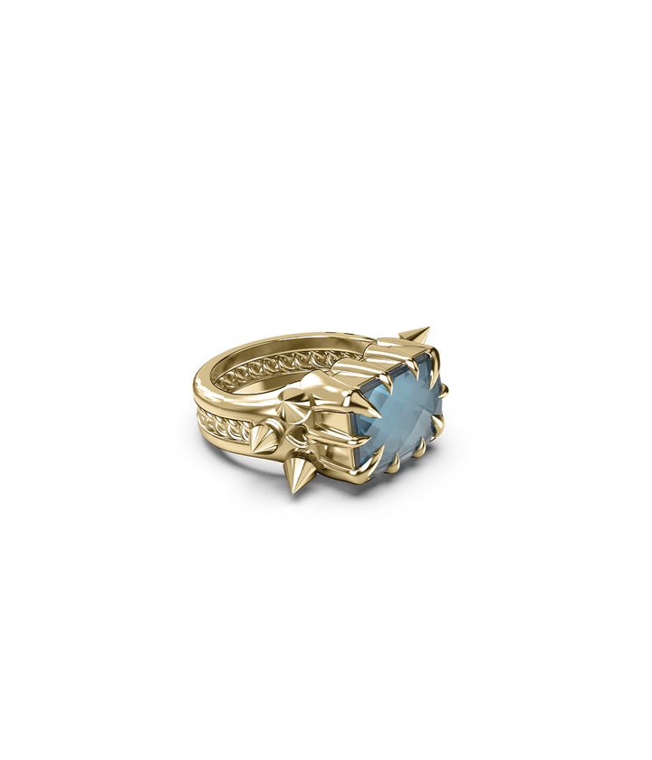PRECIOUS PUNK COCKTAIL RING - LAB-GROWN TOPAZ - 18K GOLD VERMEIL