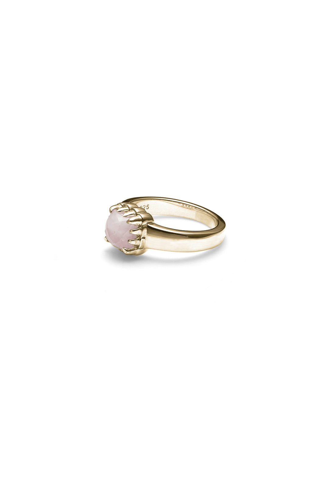 BABY CLAW RING ROSE QUARTZ - GOLD PLATED