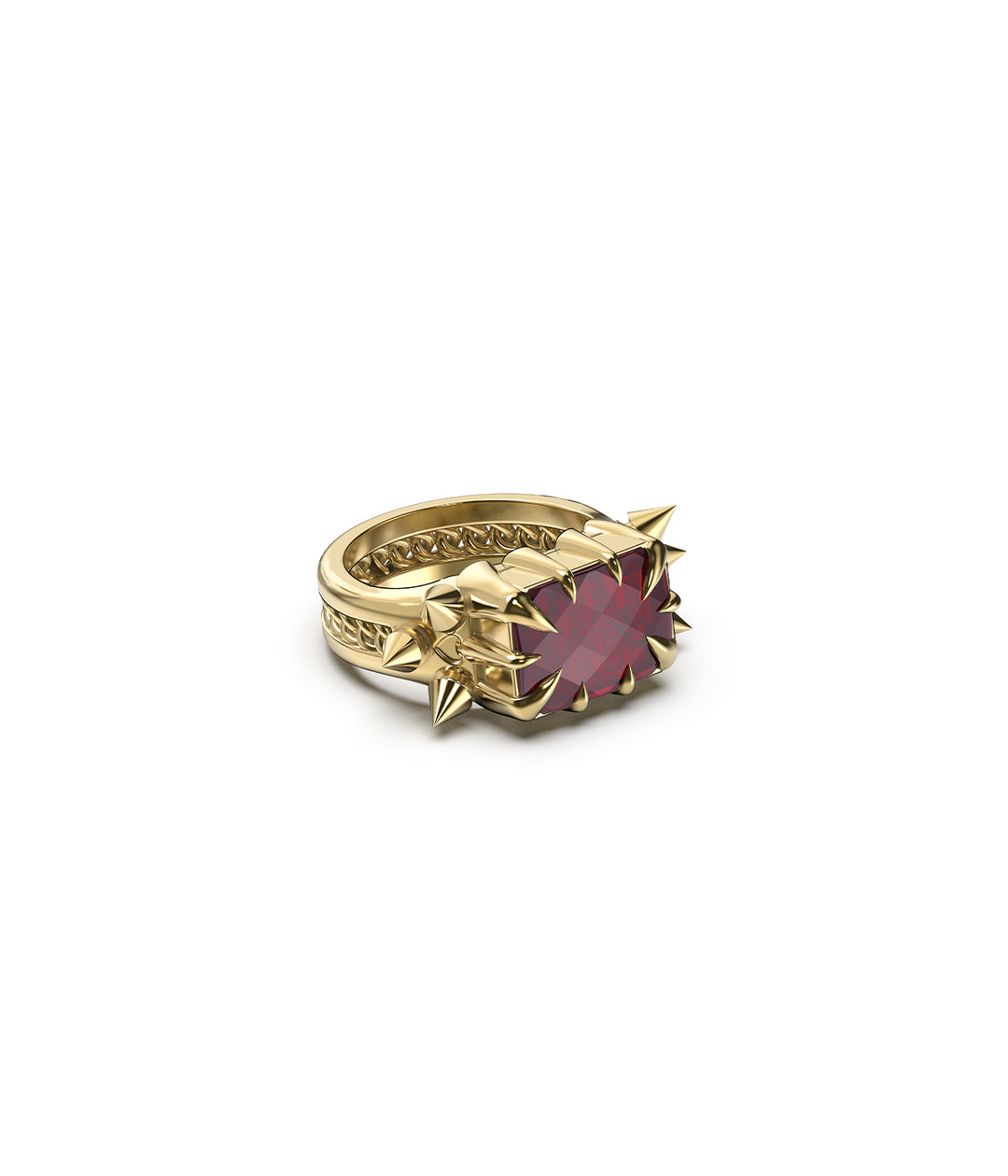 PRECIOUS PUNK COCKTAIL RING LAB-GROWN GARNET - 18K GOLD VERMEIL