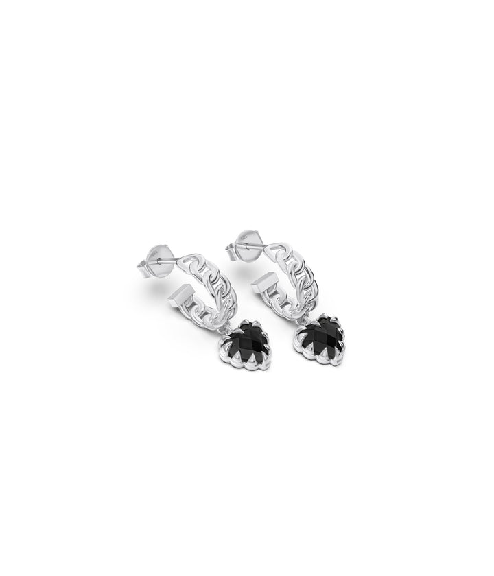LOVE CLAW CURB HOOPS - ONYX