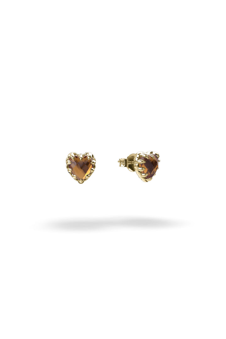 LOVE CLAW EARRINGS CITRINE - GOLD PLATED