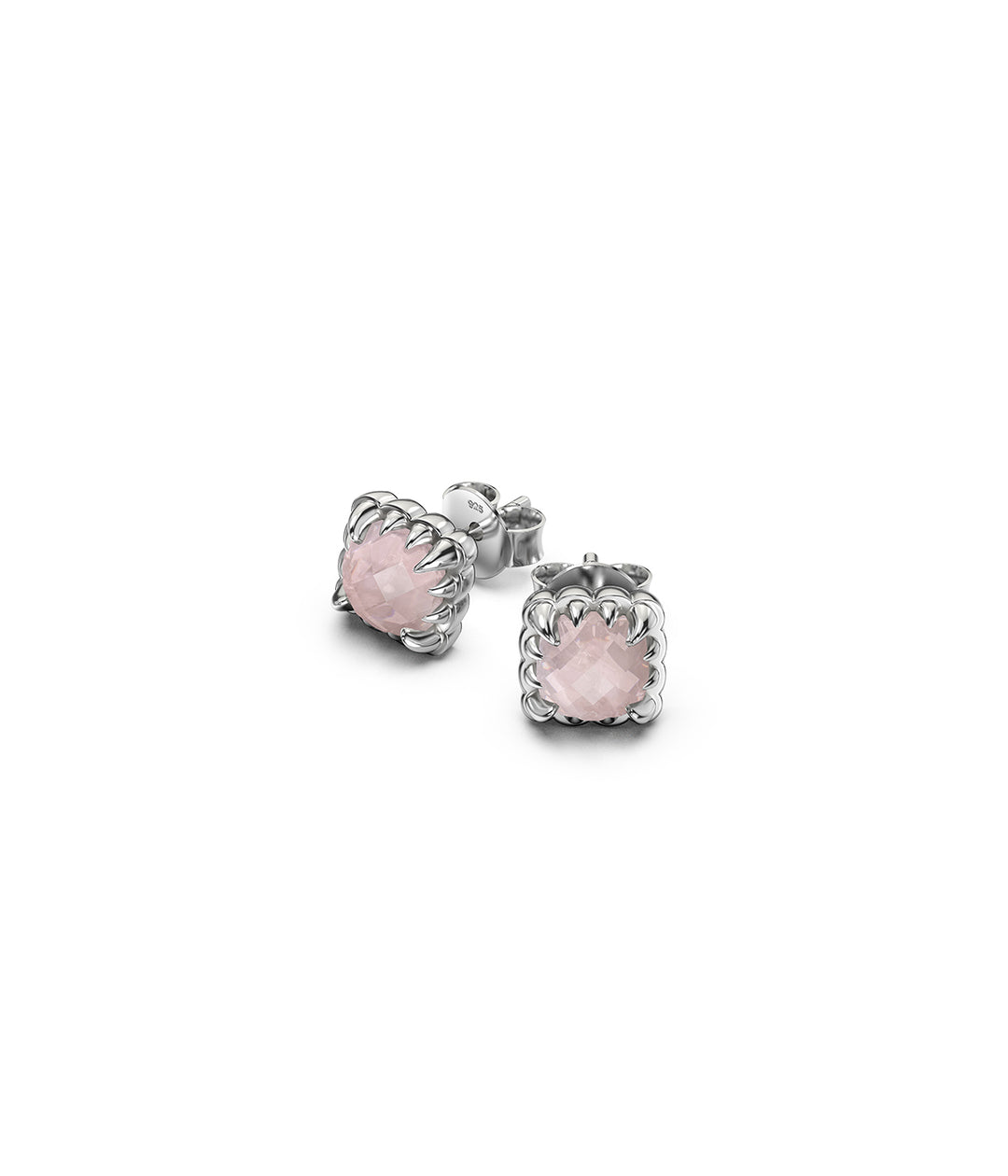 BABY CLAW STUDS - ROSE QUARTZ