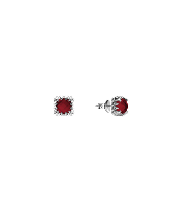 MINI CLAW STUDS GARNET