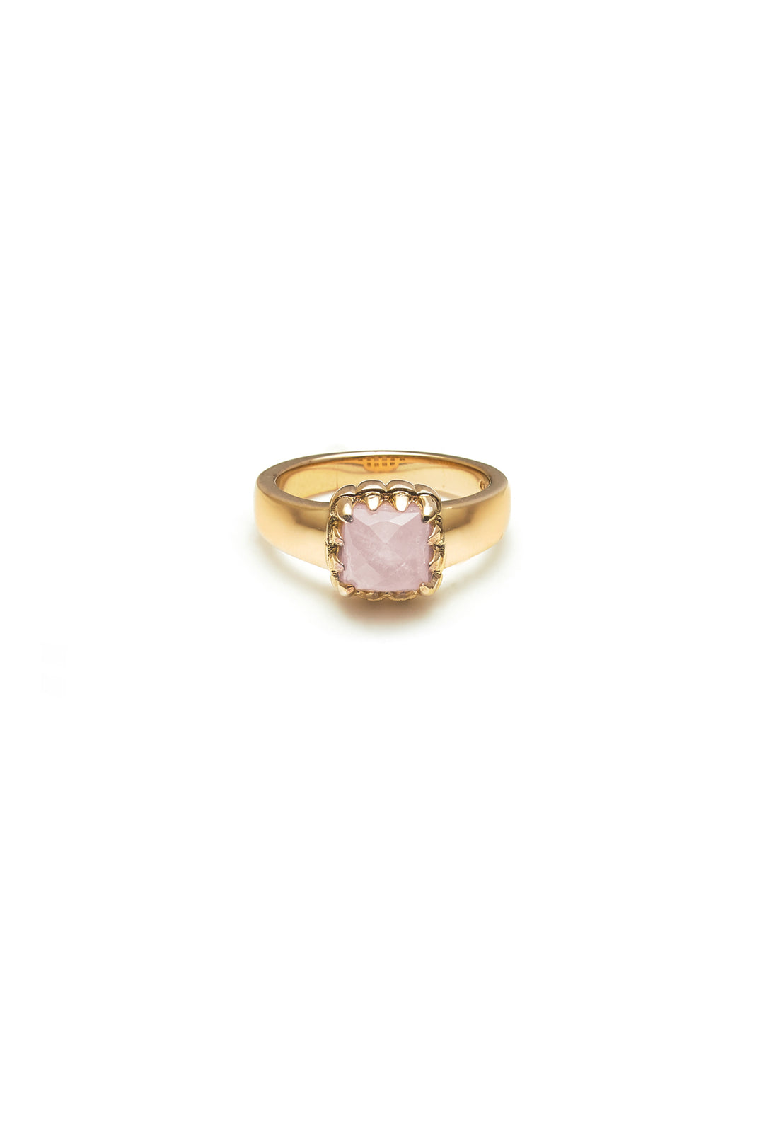 BABY CLAW RING ROSE QUARTZ 9K GOLD