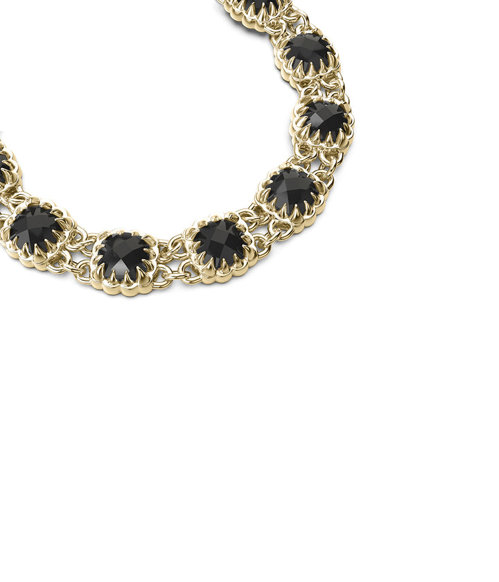 LOVE CLAW ETERNITY BRACELET ONYX GOLD PLATED