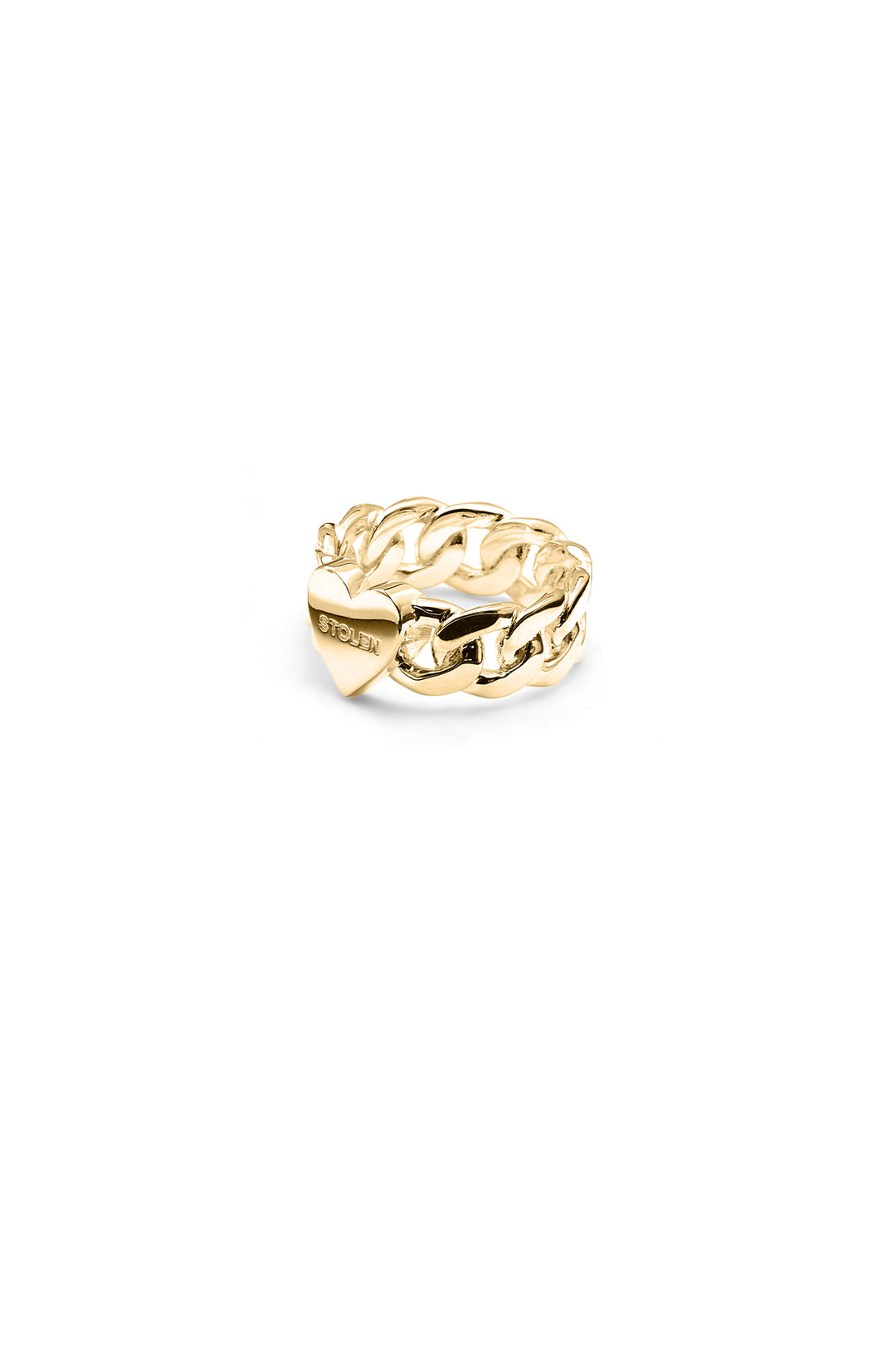 LOVE CHAIN RING GOLD PLATED