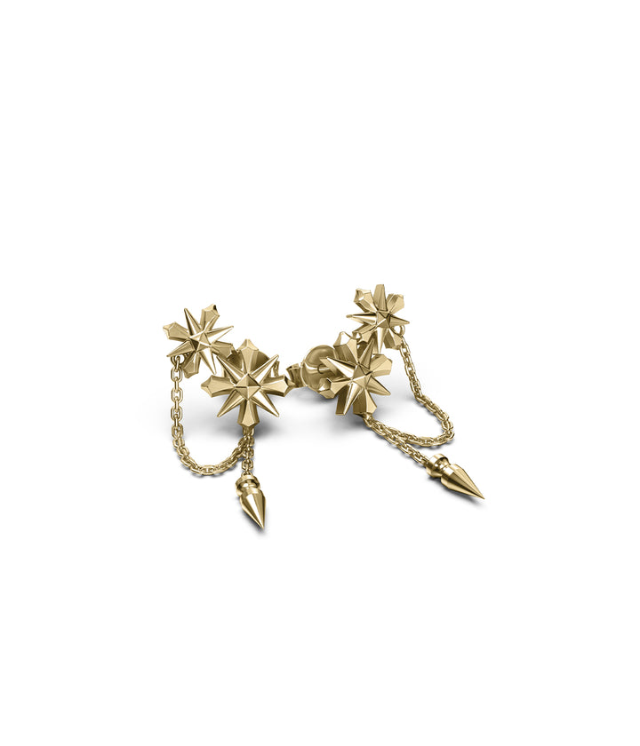 MIDNIGHT CROSS DROP EARRINGS - GOLD PLATED