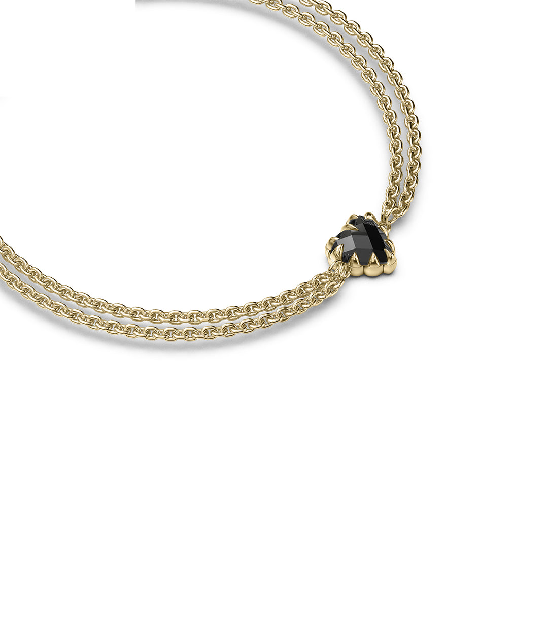 LOVE CLAW BRACELET ONYX - GOLD PLATED